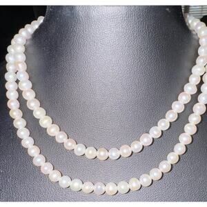 14K Gold FIC Vintage Estate White Cultured Pearl Elegant Classic Luxe Necklace
